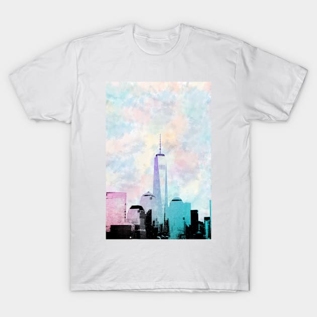 Lower Manhattan (Watercolor) T-Shirt by goldstreet